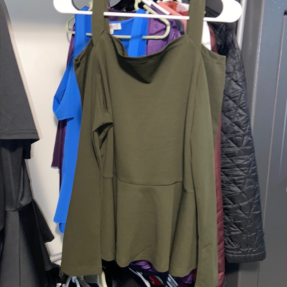 Cute shoulder off peplum blouse